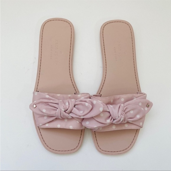 Kate Spade pink polka dot bow flats - Picture 2 of 3
